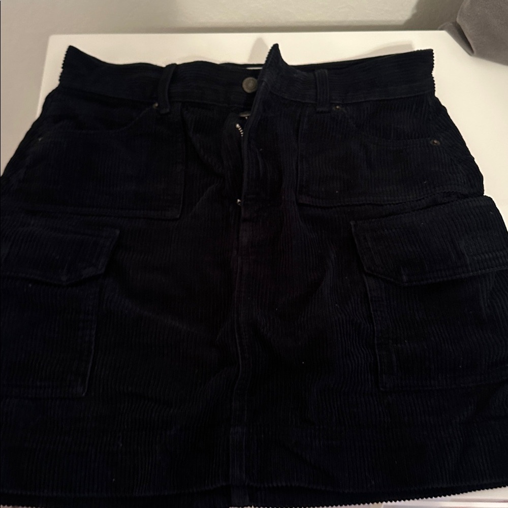 Topshop Black Corduroy Skirt
